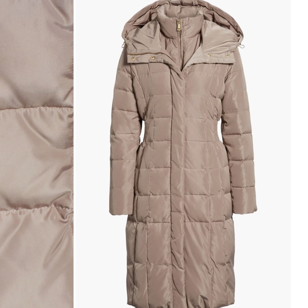 NWT Cole Haan Signature Coat, Feather Down, Bib insert, Cashew, XS